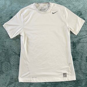 Nike Pro Combat Dri-Fit White Fitted Shirt Small